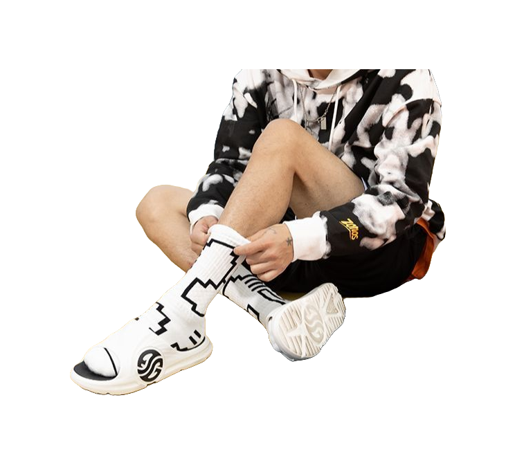 361° Quiet Slide Slippers Unisex White Black 