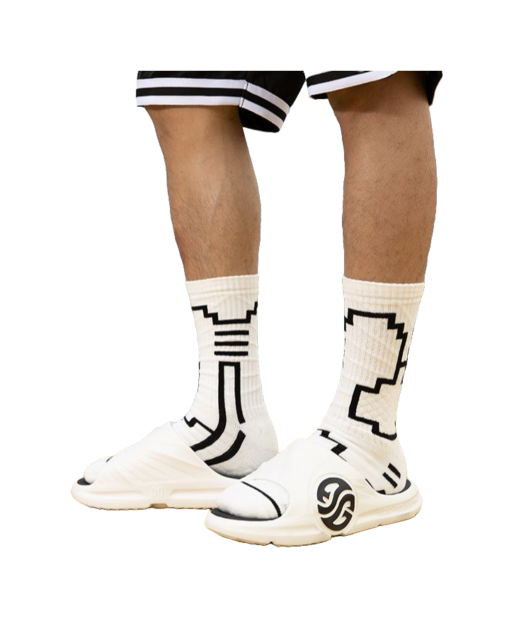 361° Quiet Slide Slippers Unisex White Black 