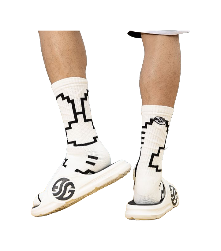 361° Quiet Slide Slippers Unisex White Black 