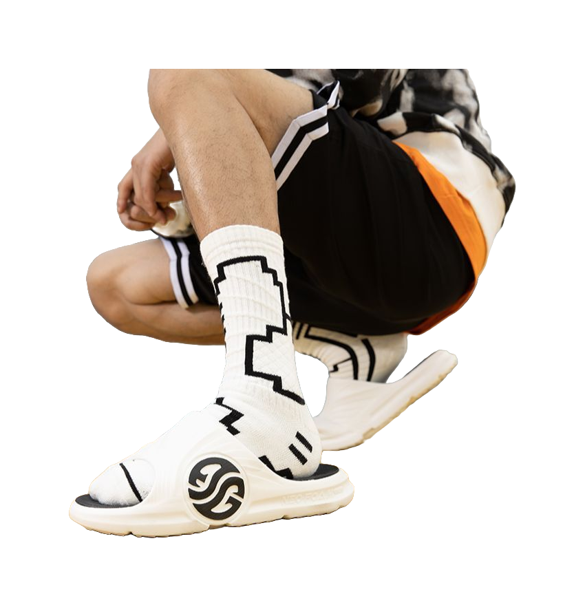 361° Quiet Slide Slippers Unisex White Black 