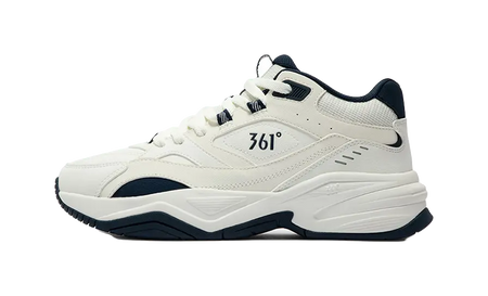 361° Sailing Series Anti-Slip And Wear-Resistant Warm Mid-Top Casual Shoes Mens White Blue  vjsneaker.com