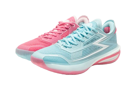 361° Speed BB Cushioning Slip Resistant Abrasion Resistant Low top Basketball Shoes Mens Blue Pink Mismatched  vjsneaker.com