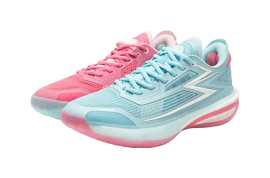 361° Speed BB Cushioning Slip Resistant Abrasion Resistant Low top Basketball Shoes Mens Blue Pink Mismatched  vjsneaker.com