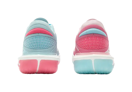 361° Speed BB Cushioning Slip Resistant Abrasion Resistant Low top Basketball Shoes Mens Blue Pink Mismatched  vjsneaker.com