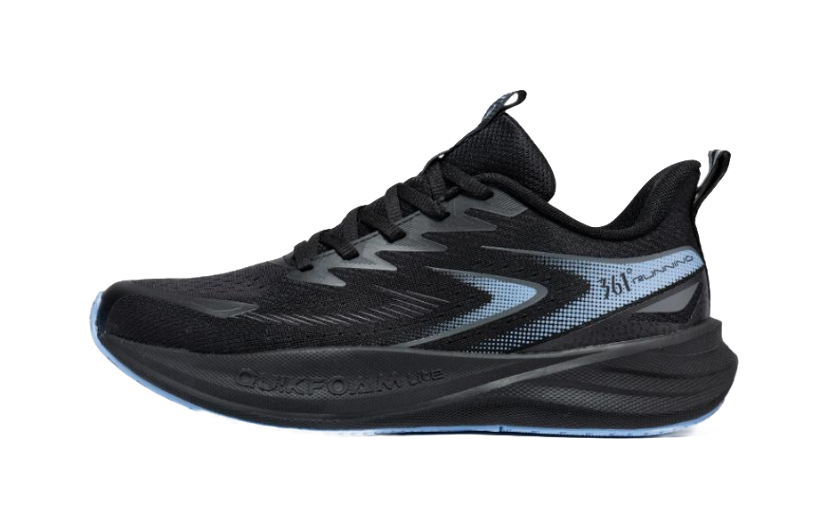 361° Speed Surge Float 1.0 Abrasion Resistant Breathable Slip Resistant Low top Casual Running Shoes Men's Black Blue 