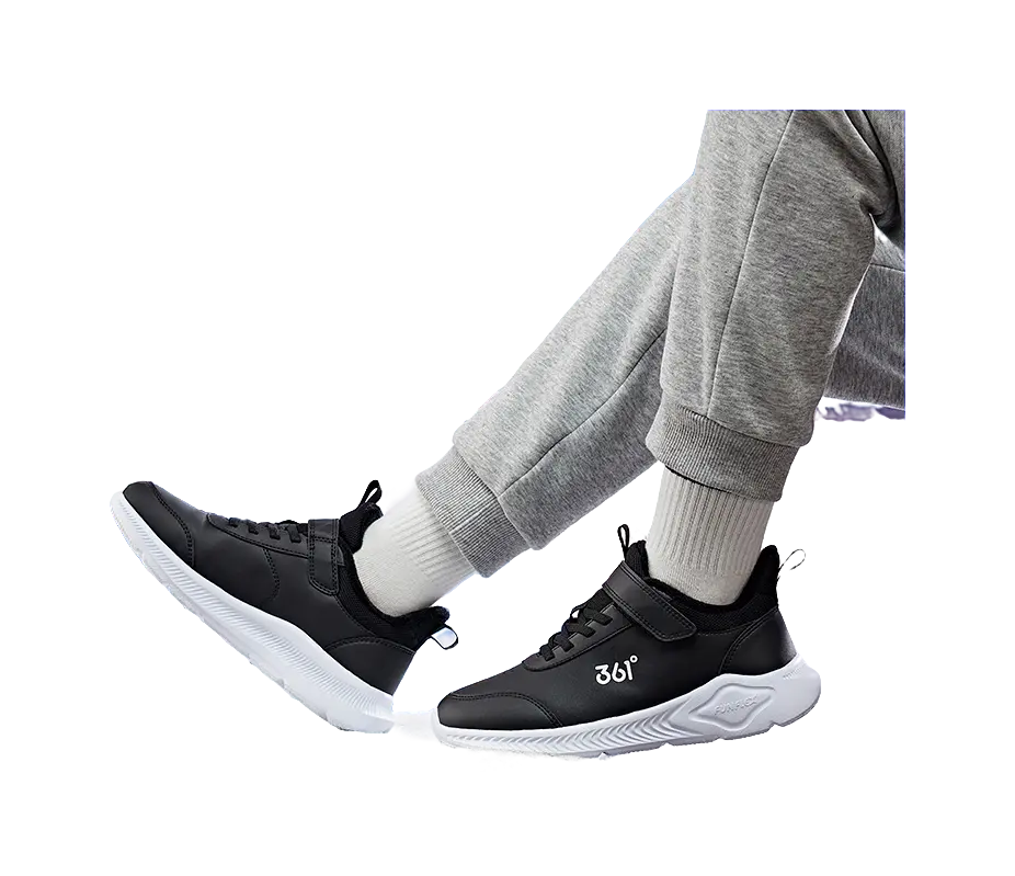 361°KIDS Anti-Slip And Wear-Resistant Warm Low-Top Kids Lifestyle Shoes Black Kids  vjsneaker.com