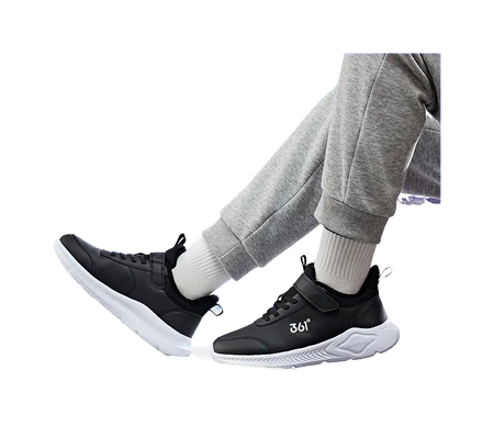361°KIDS Anti-Slip And Wear-Resistant Warm Low-Top Kids Lifestyle Shoes Black Kids  vjsneaker.com