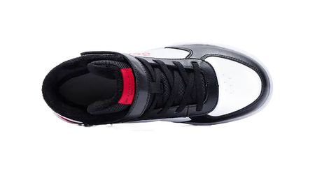 361°KIDS Slip Resistant, Abrasion Resistant, Thermal High top Kids Skateboarding Shoes White Carbon Black Virtual Red  vjsneaker.com