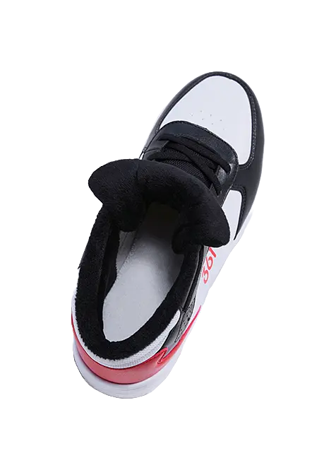 361°KIDS Slip Resistant, Abrasion Resistant, Thermal High top Kids Skateboarding Shoes White Carbon Black Virtual Red  vjsneaker.com