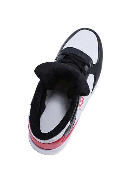 361°KIDS Slip Resistant, Abrasion Resistant, Thermal High top Kids Skateboarding Shoes White Carbon Black Virtual Red  vjsneaker.com