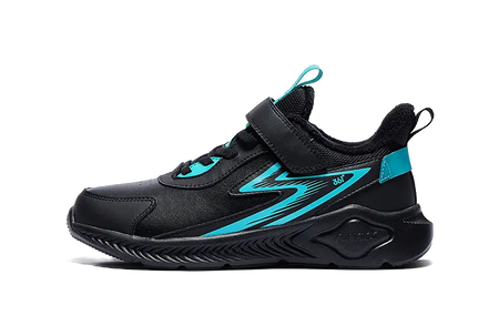 361°KIDS Synthetic Leather Slip Resistant Abrasion Resistant Low top Kids Running Shoes Black Green Kids  vjsneaker.com