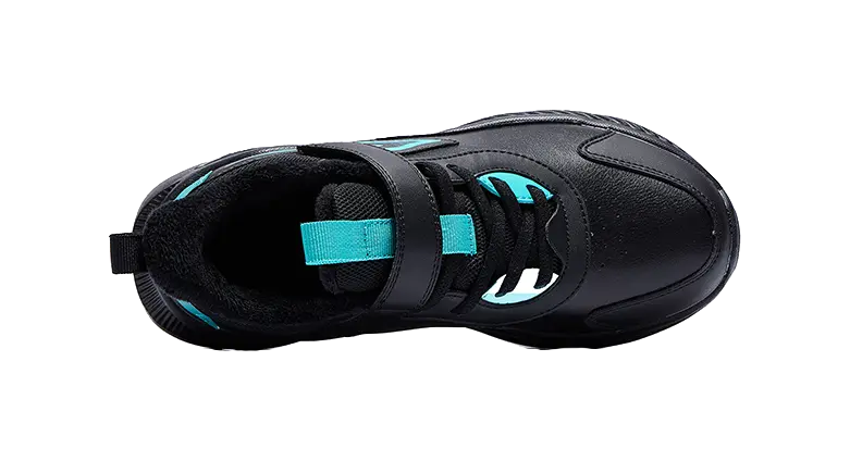 361°KIDS Synthetic Leather Slip Resistant Abrasion Resistant Low top Kids Running Shoes Black Green Kids  vjsneaker.com