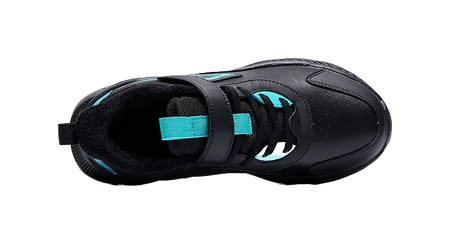 361°KIDS Synthetic Leather Slip Resistant Abrasion Resistant Low top Kids Running Shoes Black Green Kids  vjsneaker.com