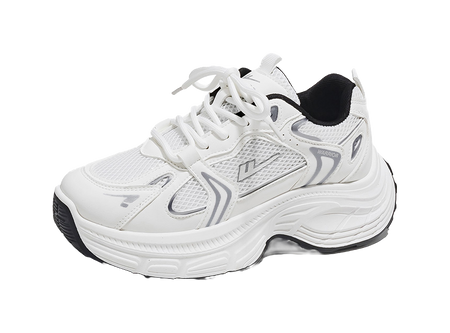 Warrior Cushioning And Breathable Low Top Chunky Sneakers Unisex White Dark Blue  vjsneaker.com