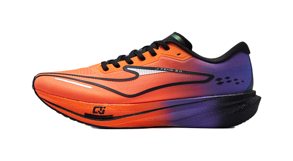 Erke Extreme Wind 3.0 Running Shoes Men's Low top Fluorescent Bright Orange Signal Purple 