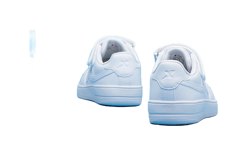 XTEP Air Force 1 Synthetic Leather Breathable Low top Kids Skateboarding Shoes New White Kids  VJSNEAKER