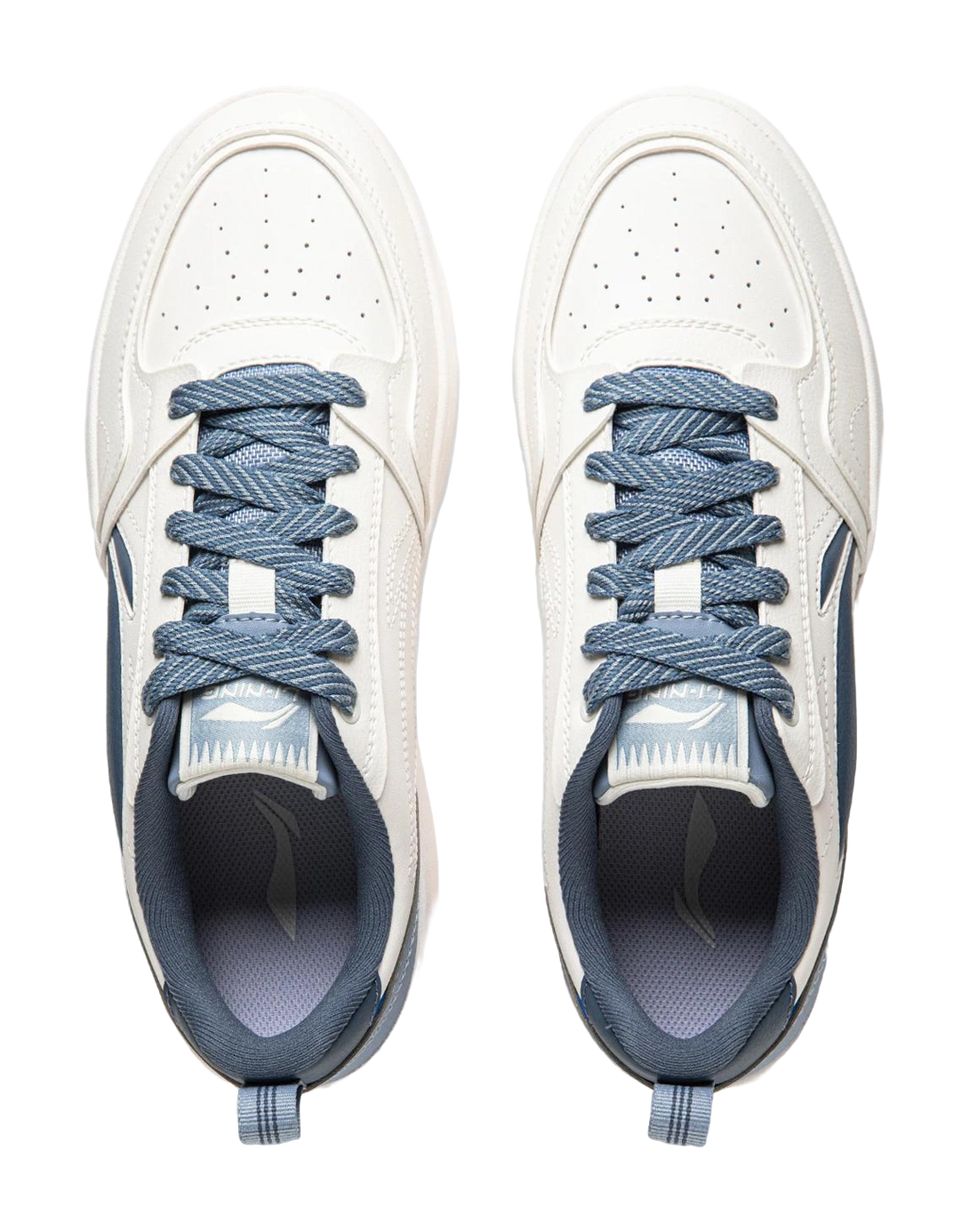 LiNing Yuanbao V2 Anti Slip Wear Resistant Breathable Height Increasing Low Top Skateboard Shoes Men's White Blue 