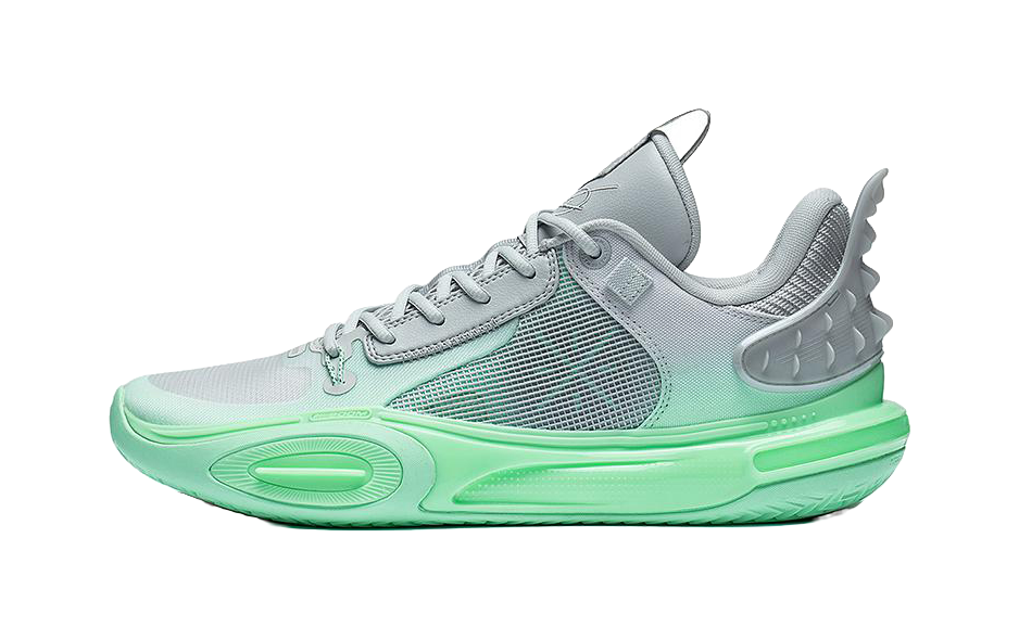 LiNing All City 11 Shock Absorbers Slip Resistant Abrasion Resistant Low top Basketball Shoes Mens Gray Green  VJSNEAKER