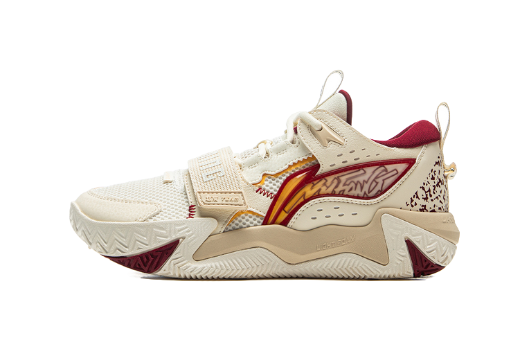 LINING YOUNG Anti-Slip And Wear-Resistant Rebound Childrens Basketball Shoes Ecru/Rock White Gray Teenagers  VJSNEAKER