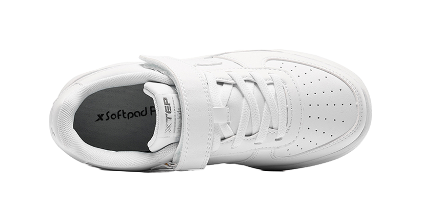 XTEP Breathable Low top Kids' Skateboarding Shoes White Teenagers 