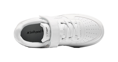 XTEP Air Force 1 Synthetic Leather Breathable Low top Kids Skateboarding Shoes New White Kids  VJSNEAKER