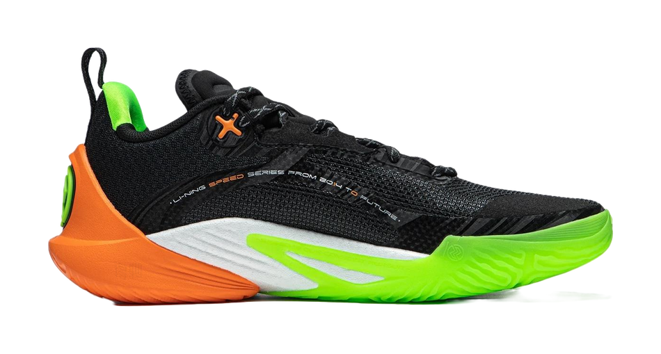 Li Ning Speed 10 Basketball Shoes Mens Low top Black Green Orange  VJSNEAKER