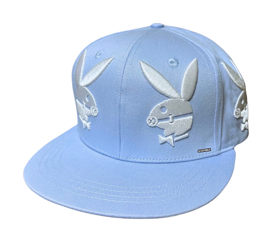 SLEEPYWALK Street American Hip Hop Long Eared Rabbit Embroidered Flat brimmed Hat Hot Girl y2k Sweet Cool Style~Summer Versatile Face Showing Cotton Baseball Hat Male Female Same Style Couple's Style  VJSNEAKER