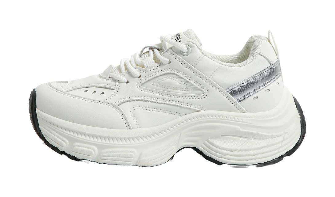 HUANQIU Cushioning, Slip Resistant, Abrasion Resistant, Height Increasing Low top Chunky Sneakers Women's 