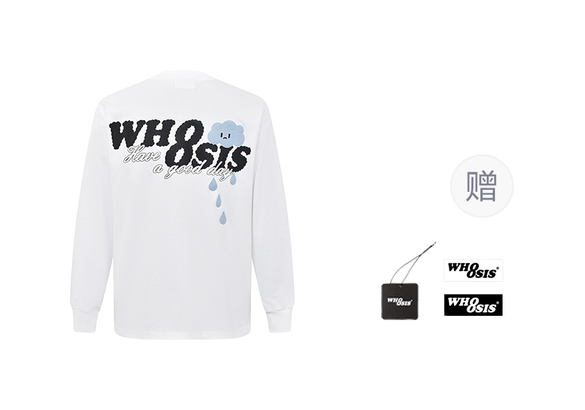 WHOOSIS weather series crochet pocket round neck long sleeve American China-Chic heavy weight casual loose spring autumn winter campus sweater T-shirt for men and women  vjsneaker.com