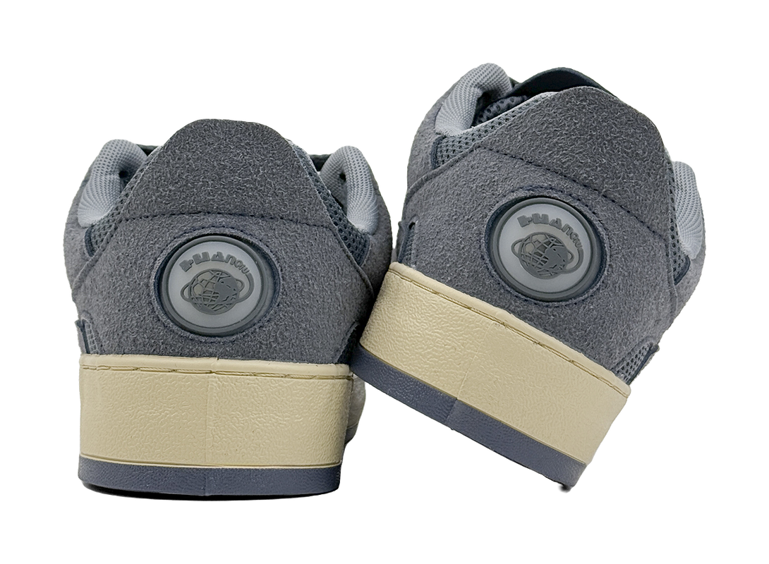 HUANQIU Slip Resistant Abrasion Resistant Low top Skateboard Shoes Men's Haze Blue 