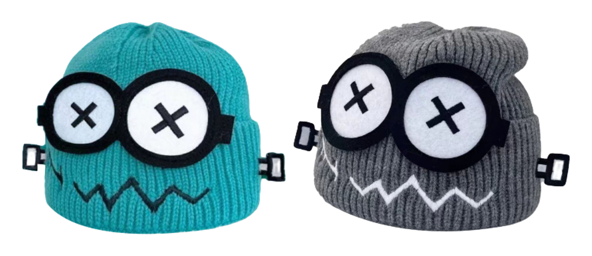 【 Essential for Autumn and Winter 】 IOTS Cute xx Eye Robot Funny Windproof, Warm, Commuting Versatile Polyester Woolen Hat for Men and Women Same Style Couple's Gift for Boys and Girls  vjsneaker.com