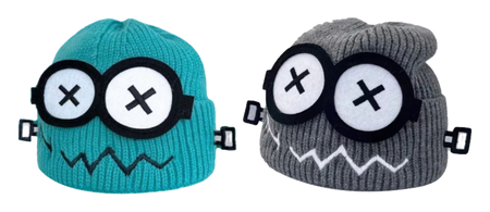 【 Essential for Autumn and Winter 】 IOTS Cute xx Eye Robot Funny Windproof, Warm, Commuting Versatile Polyester Woolen Hat for Men and Women Same Style Couple's Gift for Boys and Girls  vjsneaker.com