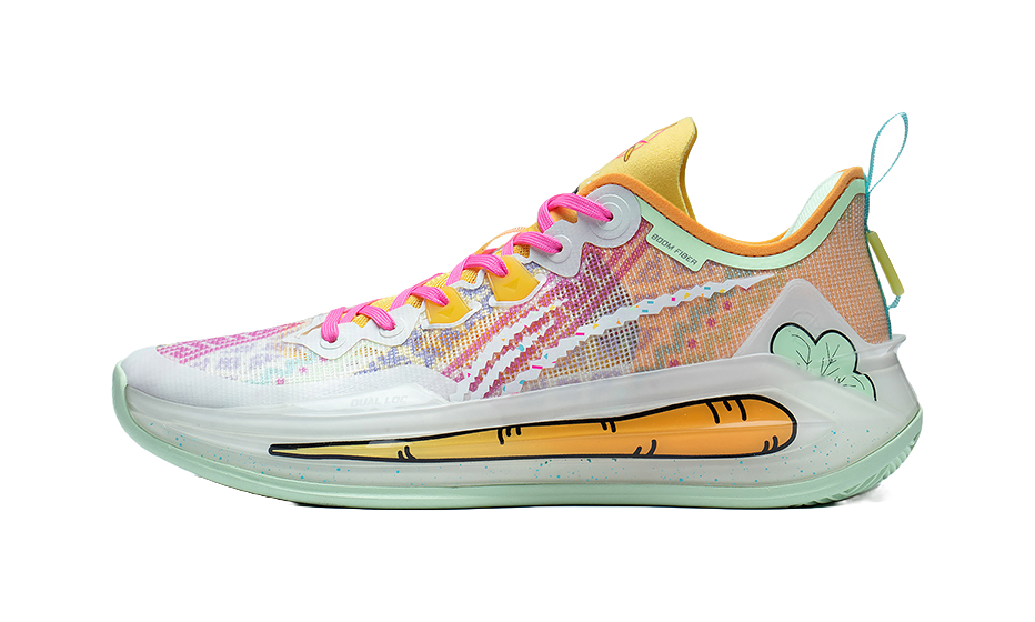 Li Ning Liren 3 V2 Basketball Shoes Mens Low top White/Orange/Green  VJSNEAKER