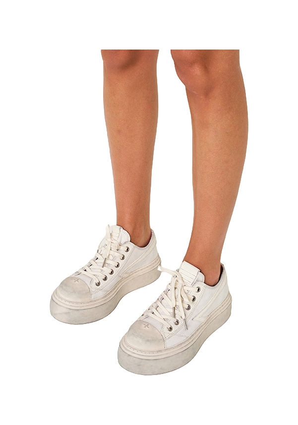 SMFK Low Top Canvas Shoes Women's Snow Mountain White 