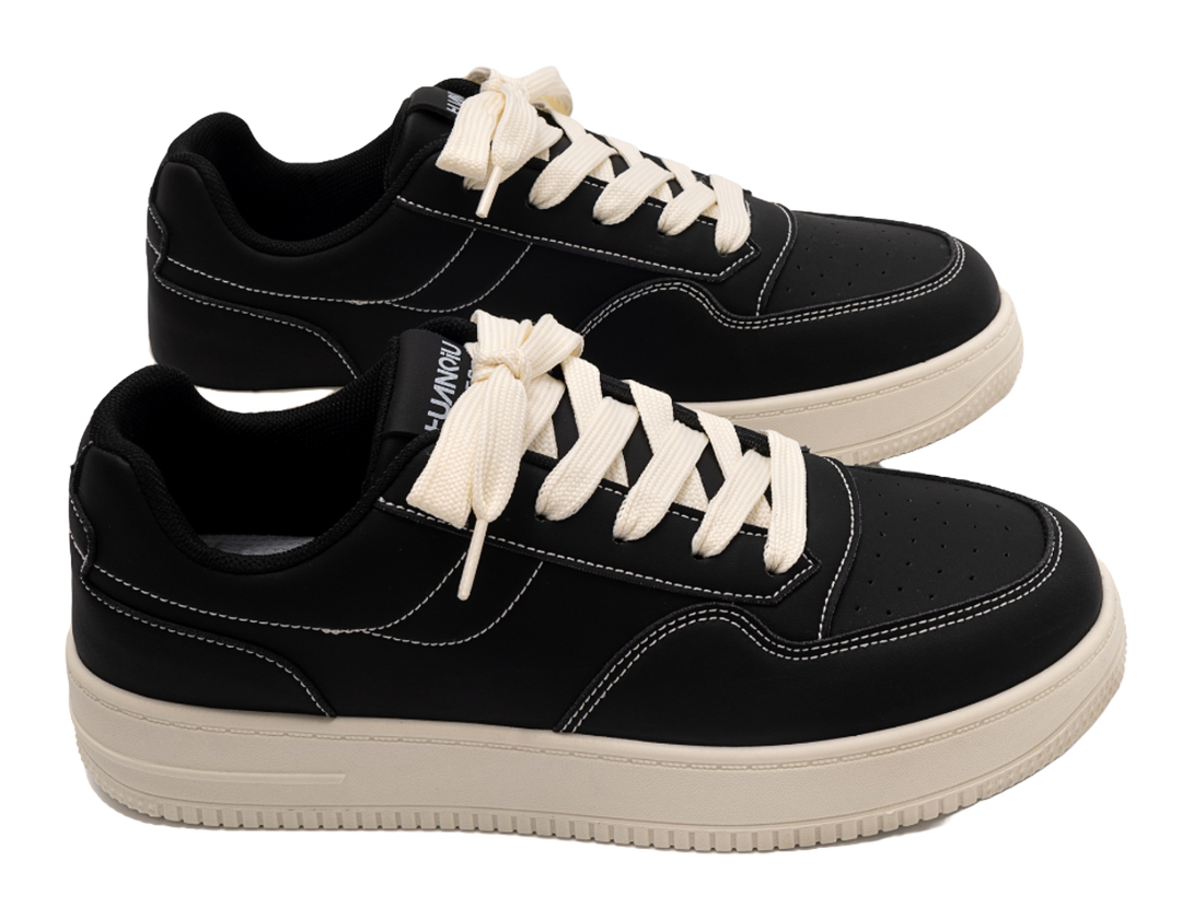 HUANQIU White Sneakers Lightweight Coverage Low top Skateboard Shoes Men's 