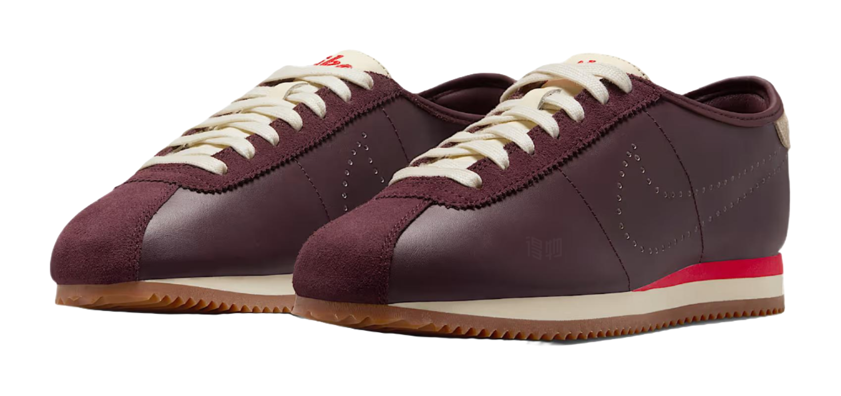 Nike Cortez Abrasion Resistant Low Top Casual Shoes Womens Burgundy  vjsneaker.com