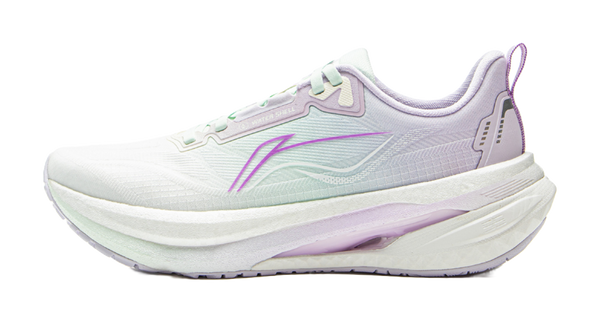 LiNing Shock Absorbers Slip Resistant Abrasion Resistant Breathable Low Top Running Shoes Women's White Purple 