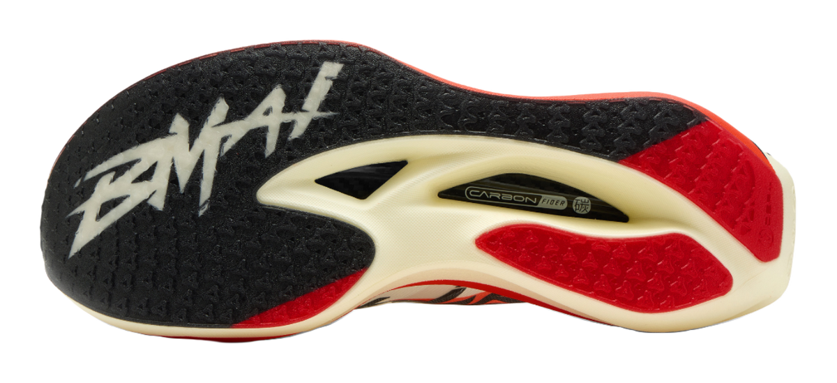 BMAI Jingtan 4.0 outsole, black rubber tread with cream center and red side sections