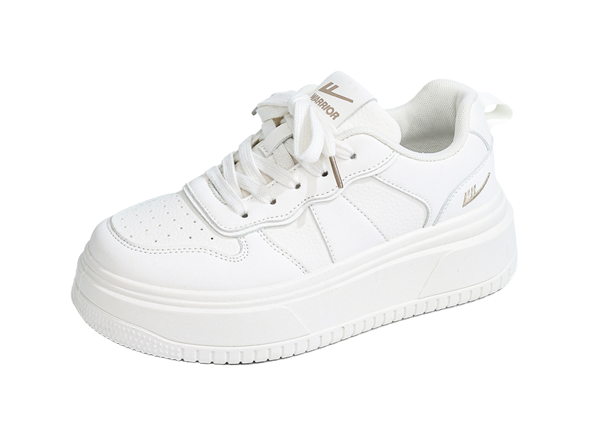 Warrior White Sneakers Height Increasing Low top Skateboard Shoes Women's 