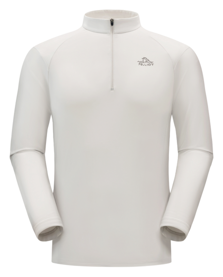 Boxi and PELLIOT Outdoor Cycling Plush Leisure Sports Warm Silver Ion Antibacterial Mountaineering Half Zipper Stand up Collar Top Lightweight, Comfortable, Fashionable, Versatile, Daily Commuter Long Sleeve Hoodie T-shirt for Men  vjsneaker.com