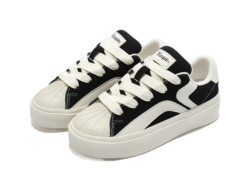 TUOPIN Pie Shoes Couple's Shell Head Slip Resistant And Breathable Low top Skateboard Shoes Unisex 