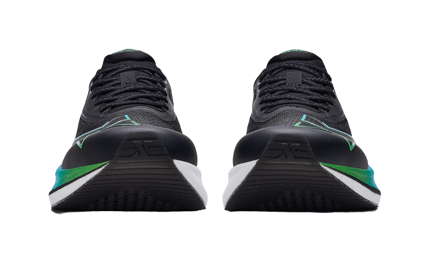 XTEP Two Thousand Kilometers 2.0 Cushioning, Wear Resistant Low top Racing Running Shoes Men's Black/Scallion Green 