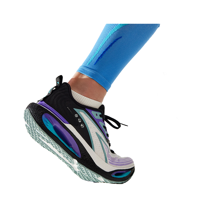 Anta Hole Cushioning, Wear Resistant Low top Running Shoes Men's Gray Purple 