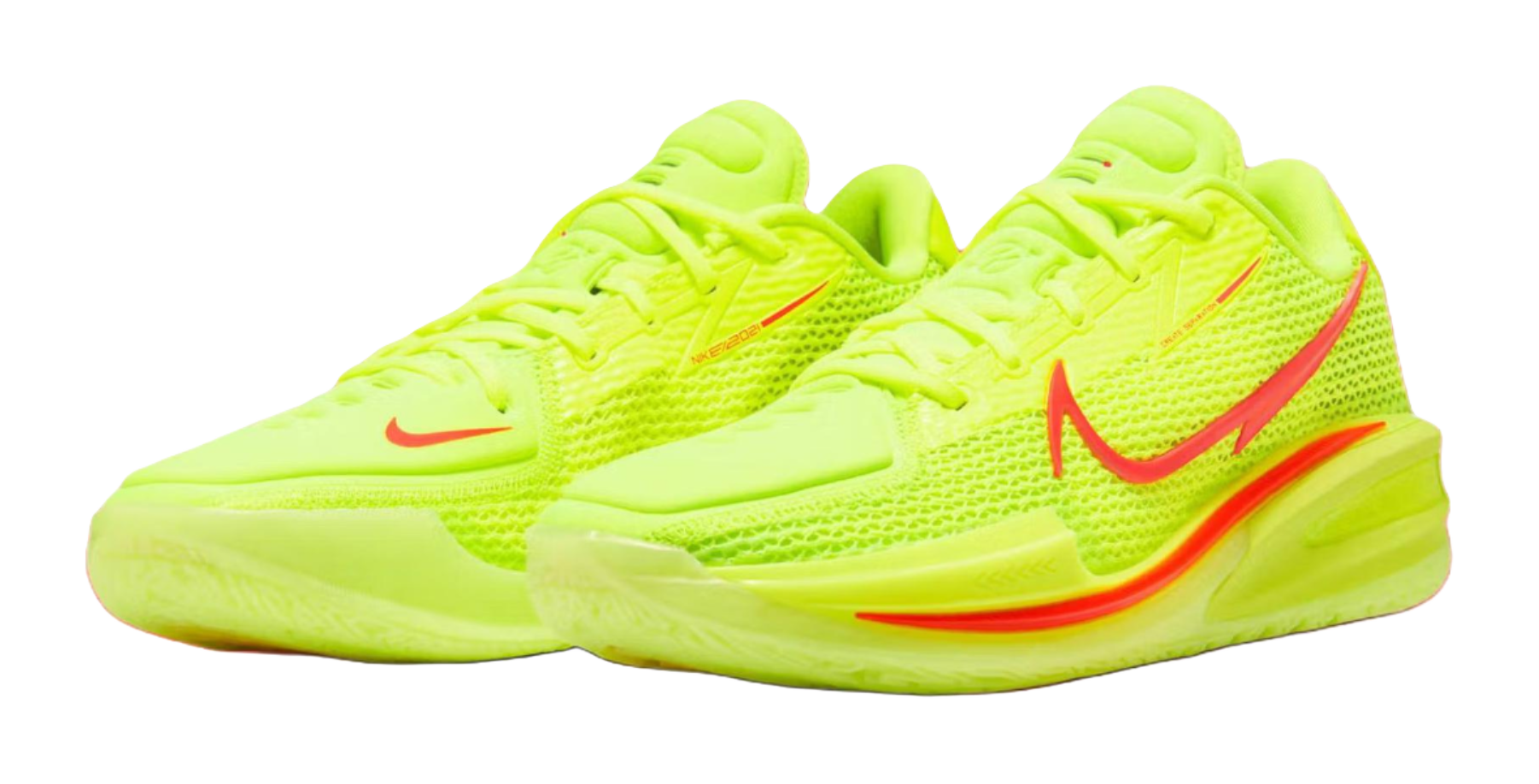 Nike Air Zoom G.T. Cut 1 Breathable Basketball Shoes Unisex Yellow Red  vjsneaker.com