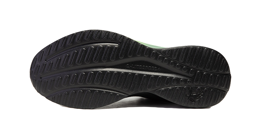 QIAODAN Cushioning Breathable Lightweight Low Top Casual Running Shoes Men's Black Oil Citrus Green 