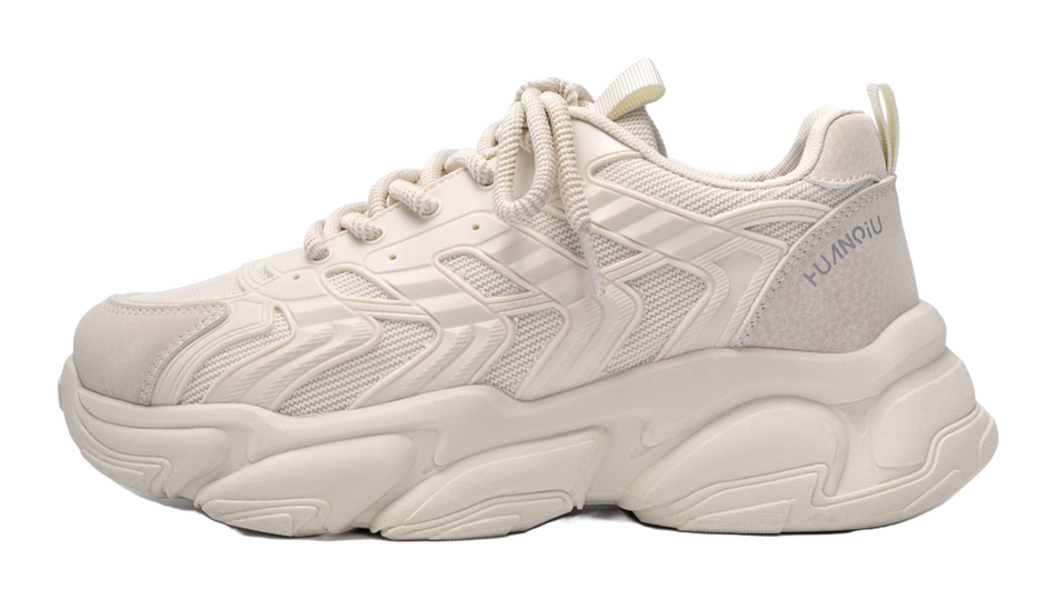 HUANQIU Slip Resistant Coverage, Lightweight, Height Increasing Low top Chunky Sneakers Mens Black  vjsneaker.com