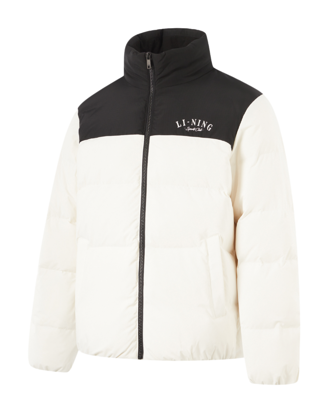 LiNing Sports Life Collection Down Jacket Mens Ivory/Black  VJ SNEAKER