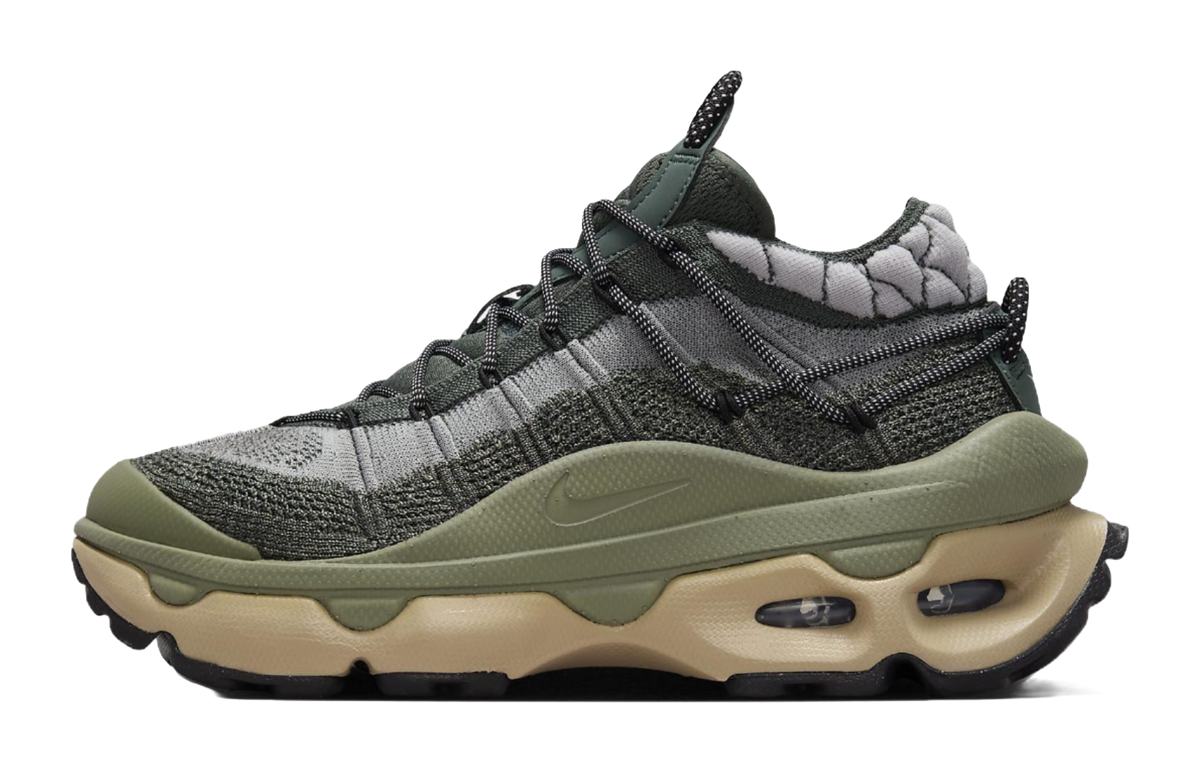Nike Air Max Flyknit Venture Vintage Green Light Army Khaki Metallic Silver Womens  vjsneaker.com