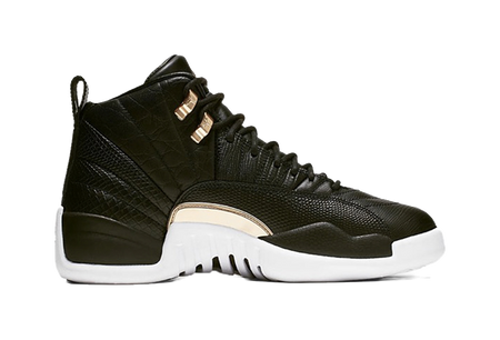 Jordan 12 Retro Black Metallic Gold White Womens  vjsneaker.com
