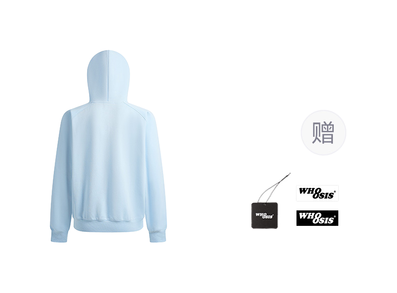 WHOOSIS letter embroidered LOGO hooded cover, classic and versatile, loose fit, campus multi-color, autumn and winter long sleeves with fleece hoodie, unisex  vjsneaker.com